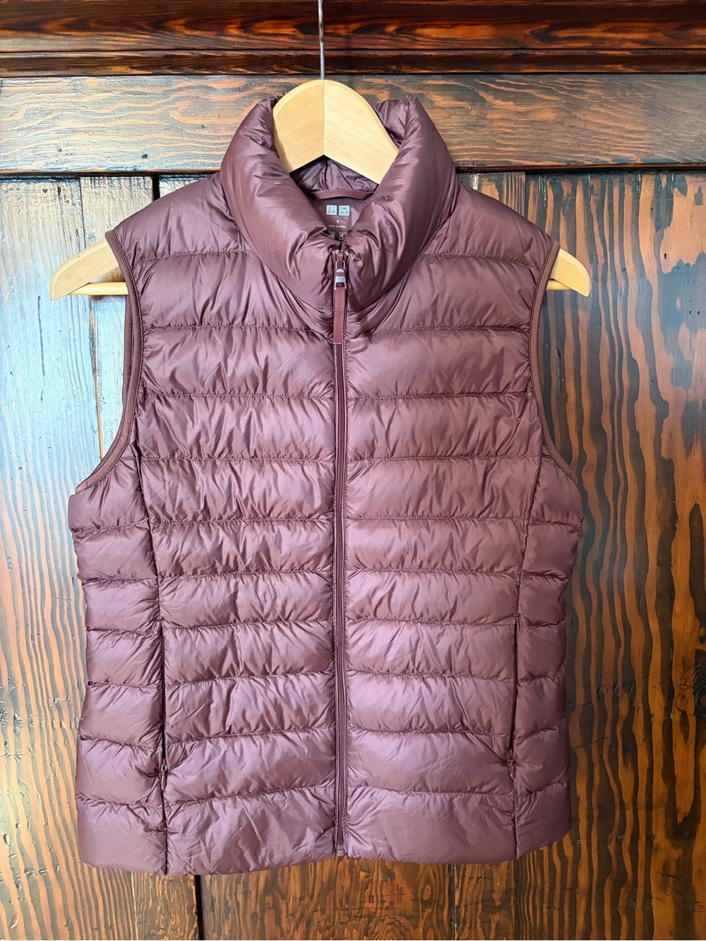 Uniqlo Quilted Down Vest in Plum